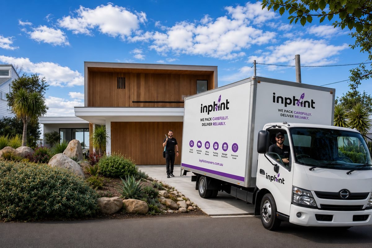 Residential removals — mover with truck at a home