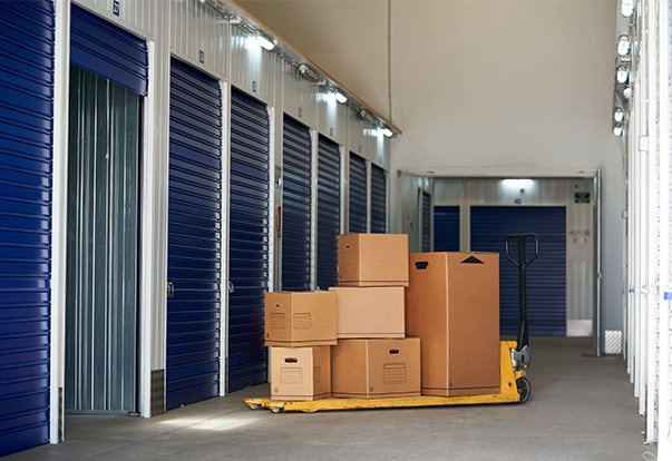 Secure storage facility corridor